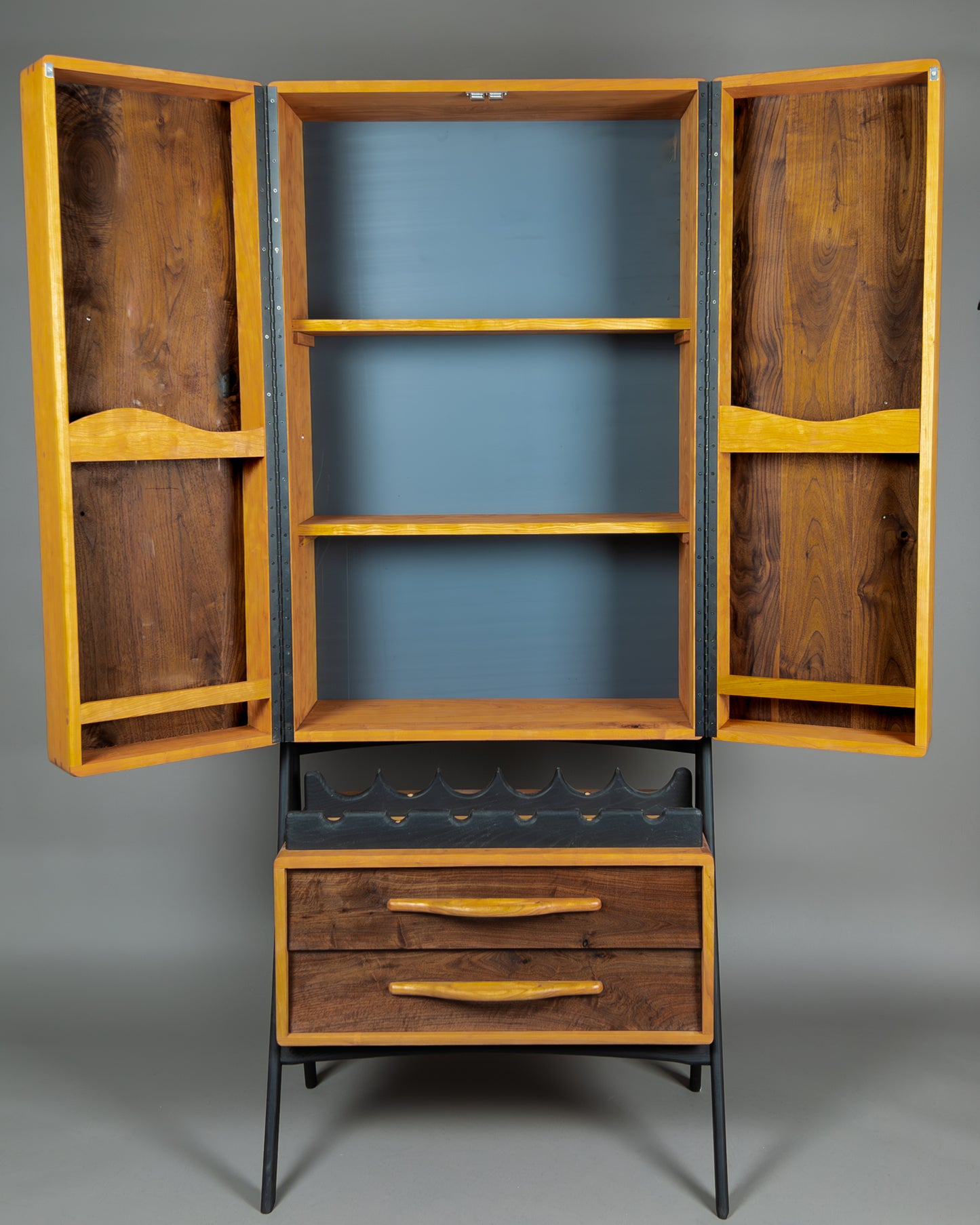 hand carved liquor cabinet