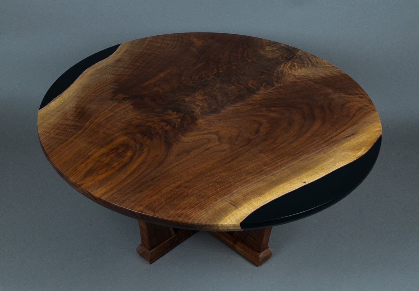 Black walnut and epoxy coffee table