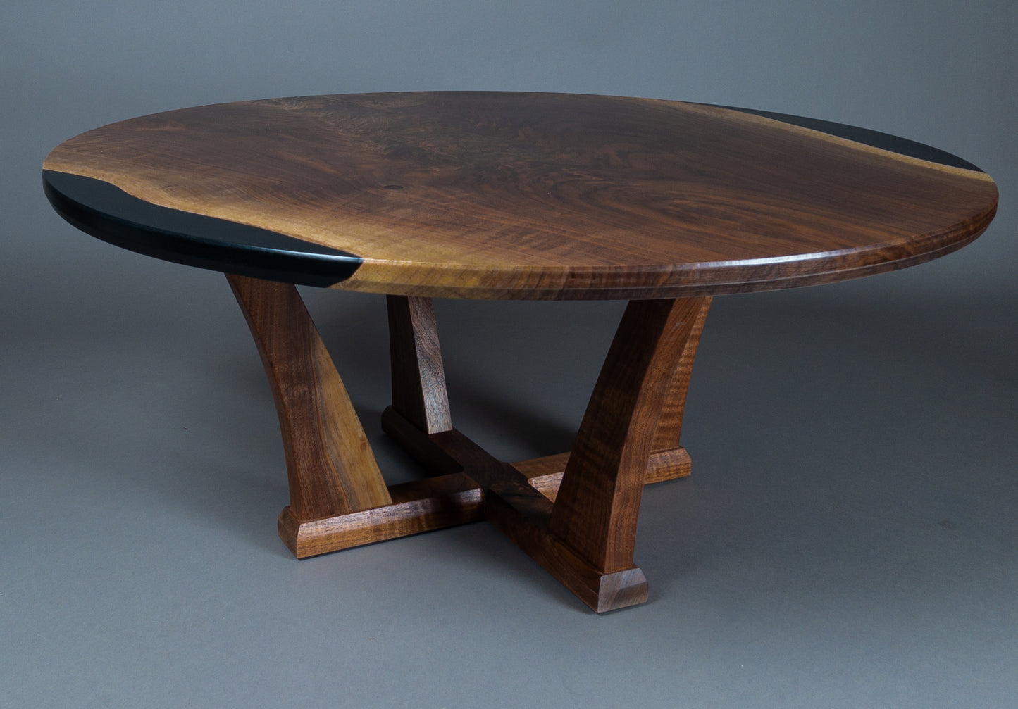Black walnut and epoxy coffee table
