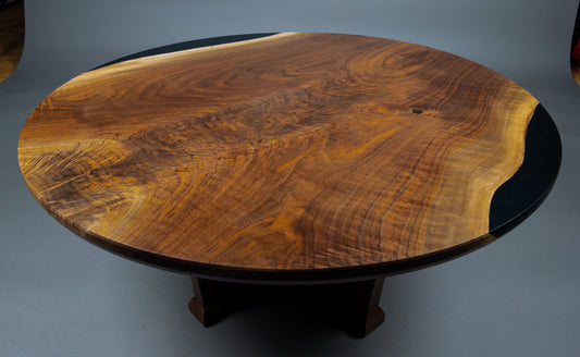 Black walnut and epoxy coffee table